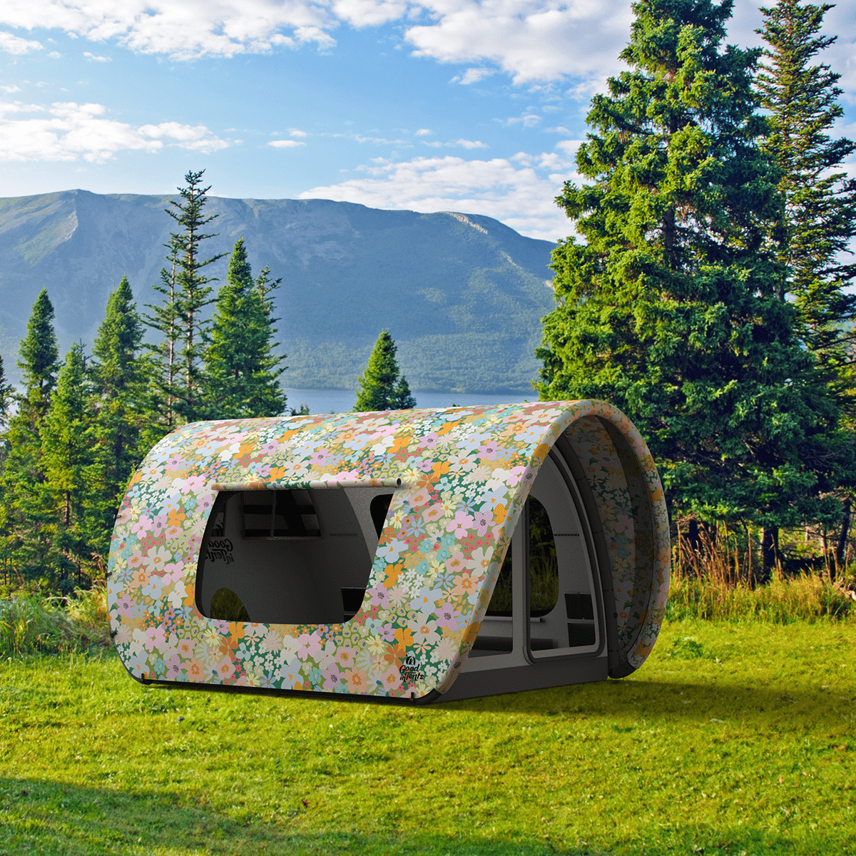 Photo for Daydreamin Tent on the grass with a mountain behind it